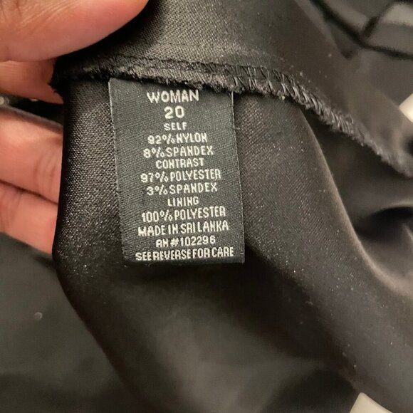 Dress Barn Collection Black Cream Lace Embroidered Sheath Dress Plus Size 20 - Picture 8 of 8